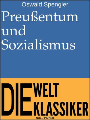 cover image of Preußentum und Sozialismus